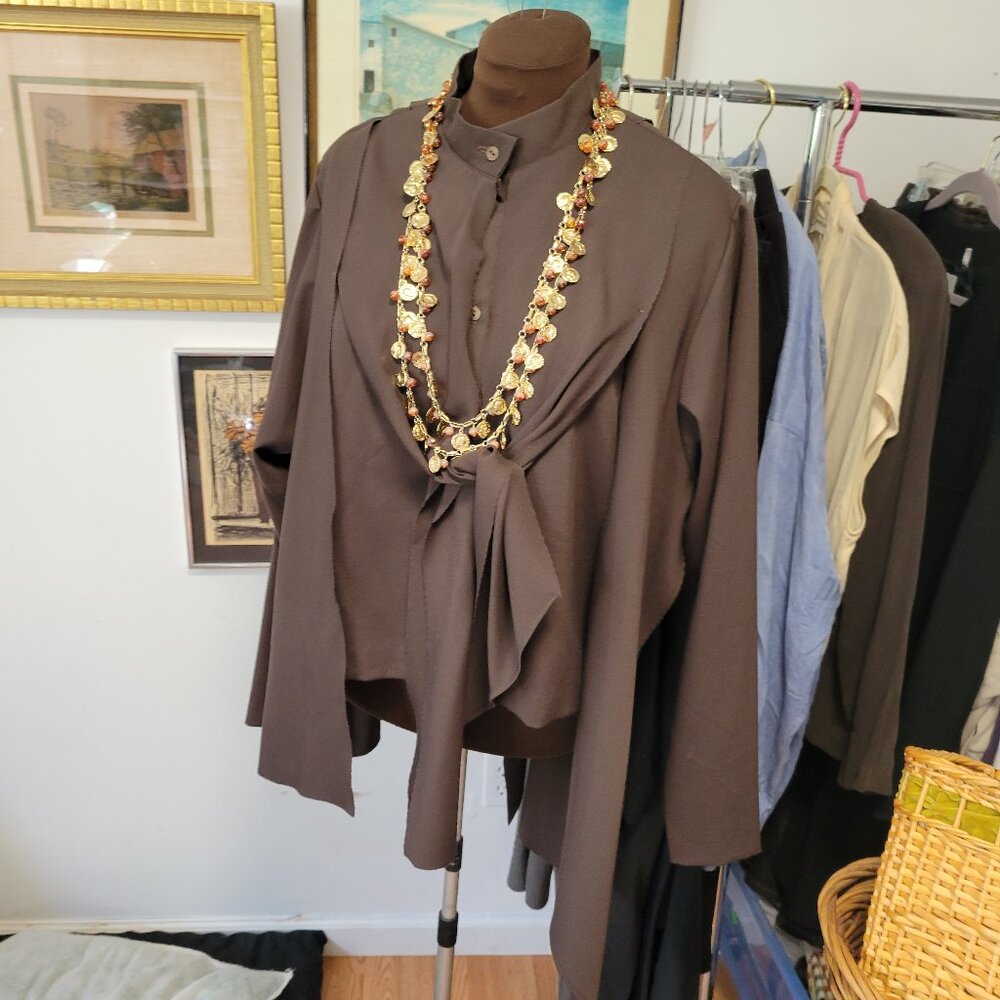 Vintage Mizono Chocolate Brown Top/Jacket Japanese St… Gem